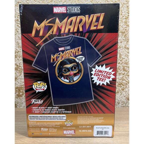 Funko Pop Tees Marvel MS MARVEL T Shirt Size LRG. Unisex Target Exclusive 2022 - Picture 1 of 2
